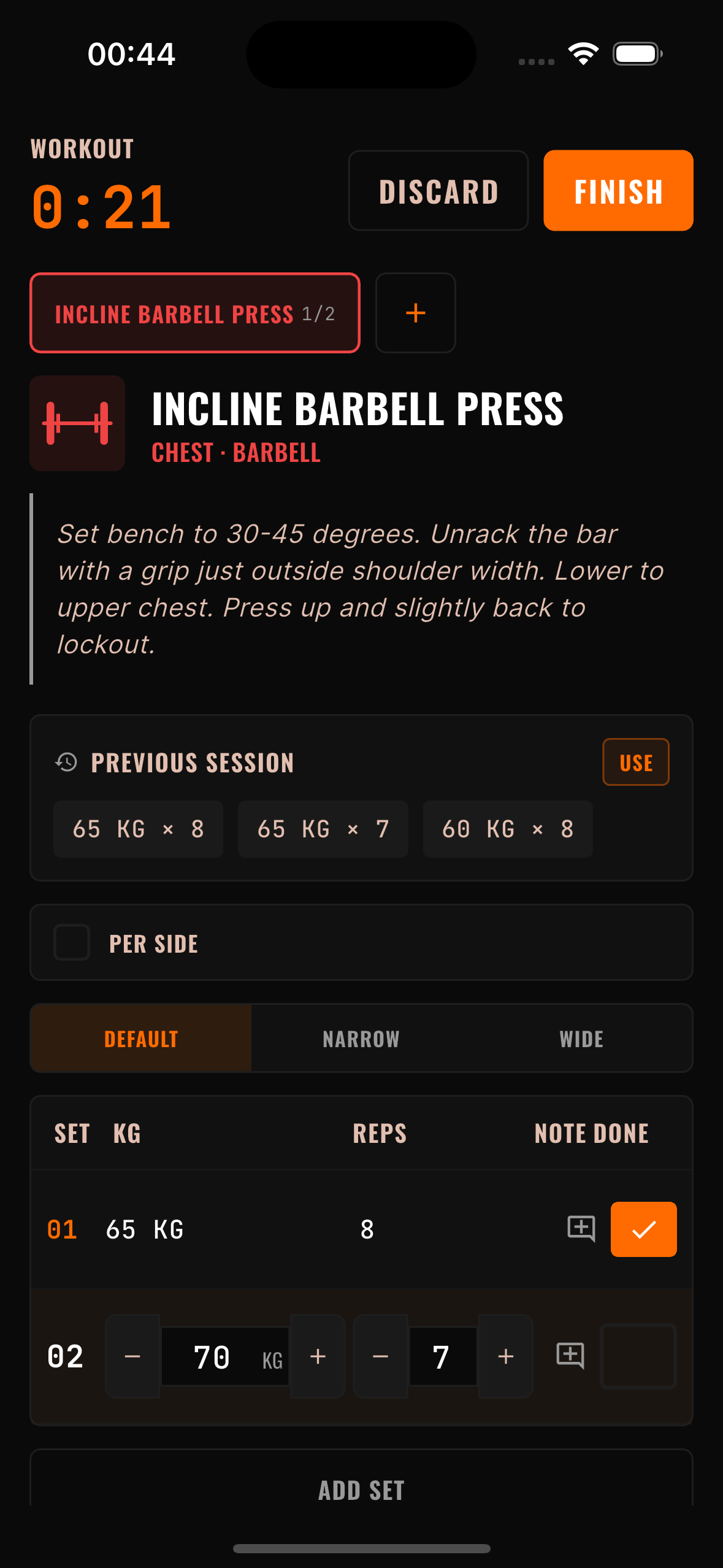 Log your sets